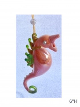 Hanging Glass Seahorse Ornament (6pcs)
